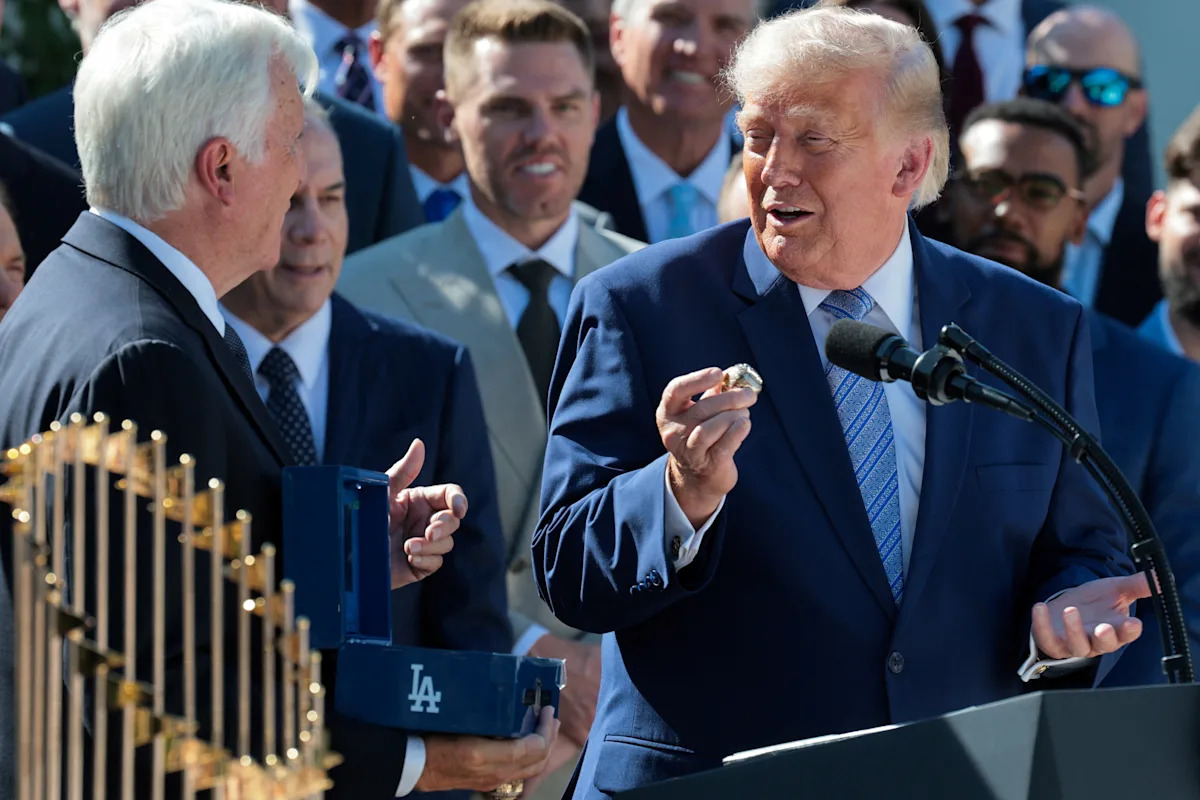 Dodgers present Trump with World Series ring In return to White House creates buzz
