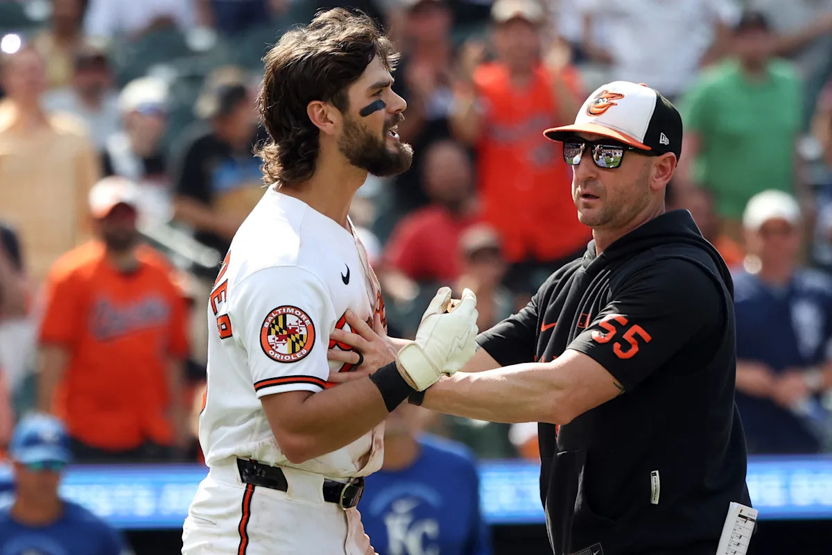 Benches clear after Orioles' Blaze Alexander is Converted by pitch vs. Royals observed today