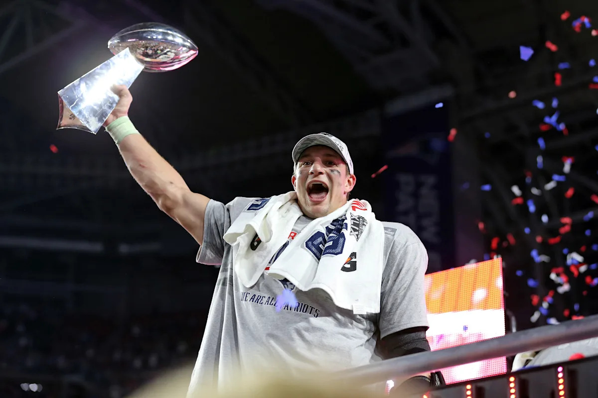 Rob Gronkowski to be inducted into Patriots Hall of Fame; won 3 Super Bowls with Unit observed today